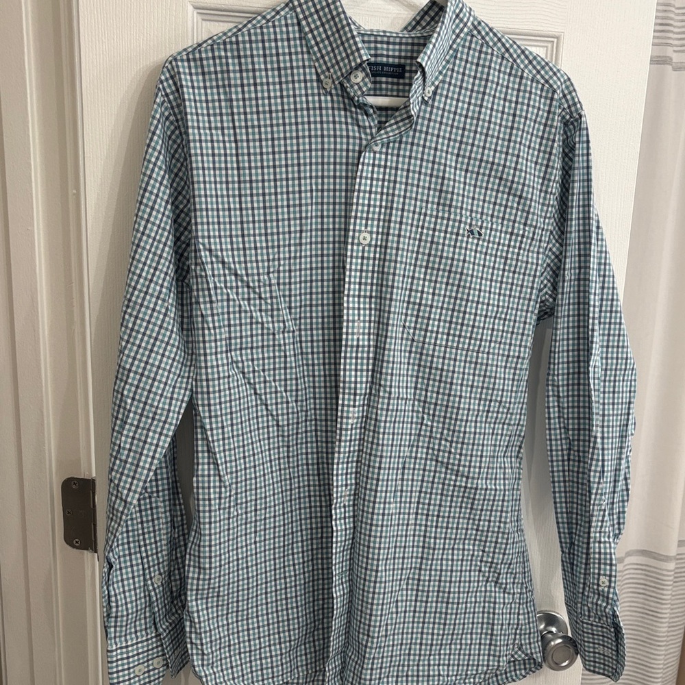 Classic Blue and White Checkered Men's Shirt